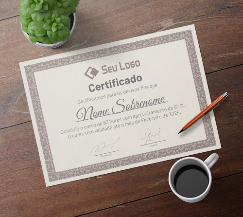 Certificado de participação ou conclusão personalizado