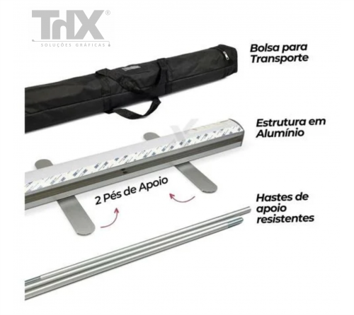 Roll-up com Banner 80x200 cm - Suporte Aluminio