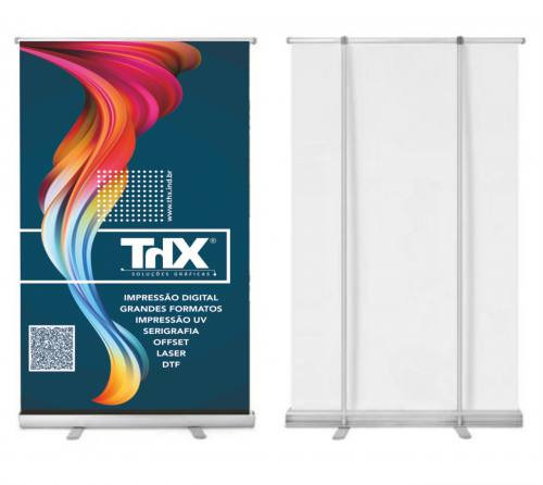 Roll-up com Banner 120x200 cm - Suporte Aluminio