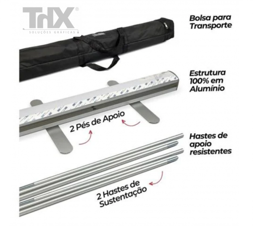 Roll-up com Banner 120x200 cm - Suporte Aluminio